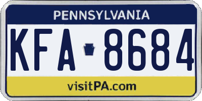 PA license plate KFA8684