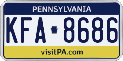 PA license plate KFA8686