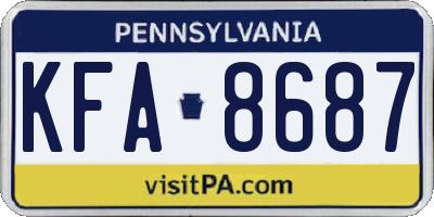 PA license plate KFA8687