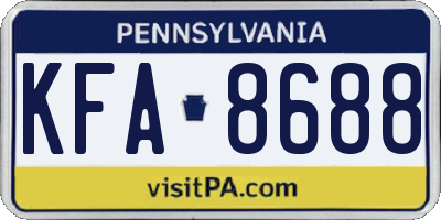 PA license plate KFA8688