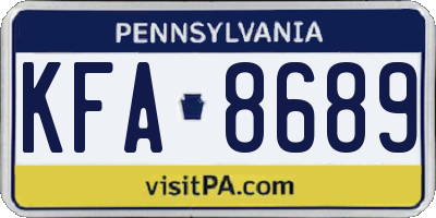 PA license plate KFA8689