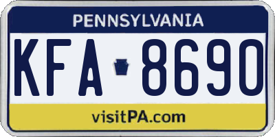 PA license plate KFA8690