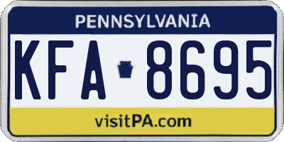 PA license plate KFA8695