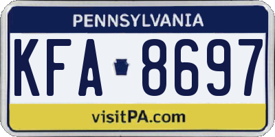 PA license plate KFA8697