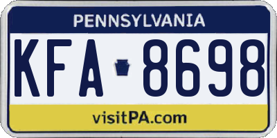 PA license plate KFA8698