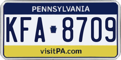 PA license plate KFA8709