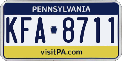 PA license plate KFA8711