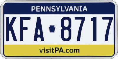 PA license plate KFA8717