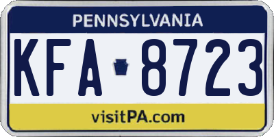 PA license plate KFA8723