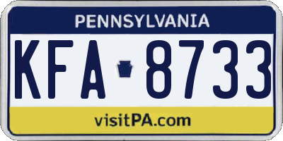 PA license plate KFA8733