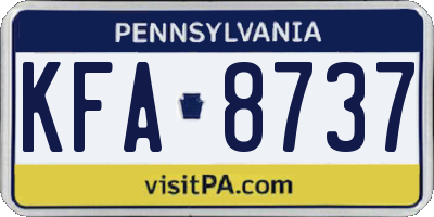 PA license plate KFA8737
