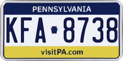 PA license plate KFA8738