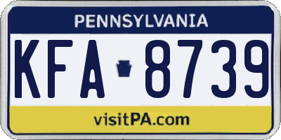 PA license plate KFA8739