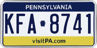 PA license plate KFA8741