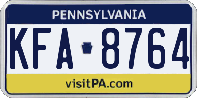 PA license plate KFA8764