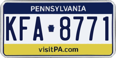 PA license plate KFA8771