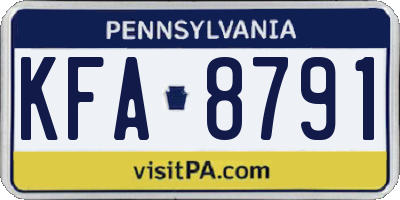 PA license plate KFA8791