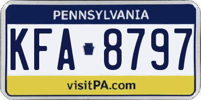 PA license plate KFA8797