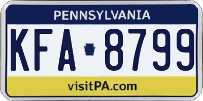 PA license plate KFA8799