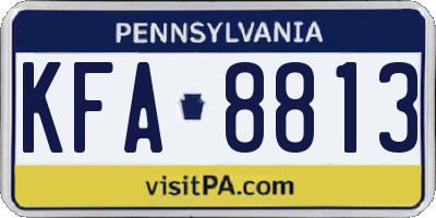 PA license plate KFA8813
