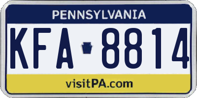 PA license plate KFA8814
