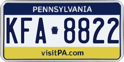 PA license plate KFA8822