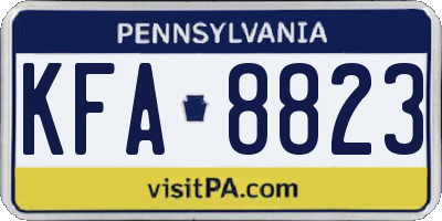 PA license plate KFA8823