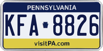 PA license plate KFA8826