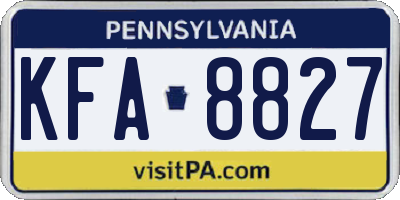 PA license plate KFA8827