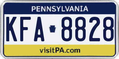 PA license plate KFA8828