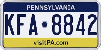 PA license plate KFA8842