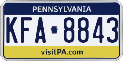 PA license plate KFA8843