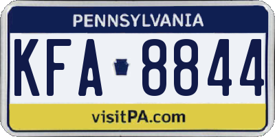 PA license plate KFA8844
