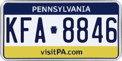 PA license plate KFA8846