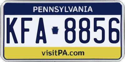 PA license plate KFA8856