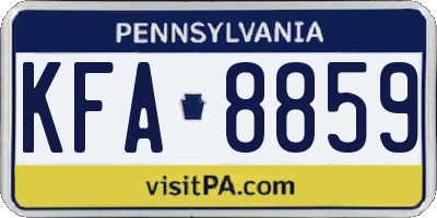 PA license plate KFA8859