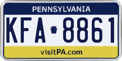 PA license plate KFA8861