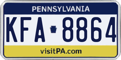 PA license plate KFA8864