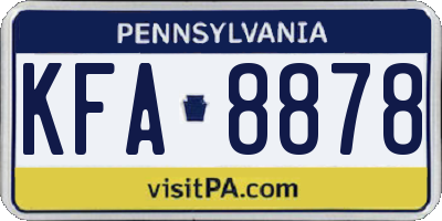 PA license plate KFA8878