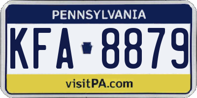 PA license plate KFA8879
