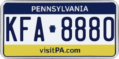 PA license plate KFA8880