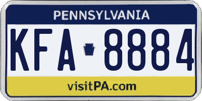 PA license plate KFA8884
