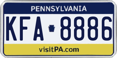 PA license plate KFA8886