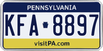 PA license plate KFA8897