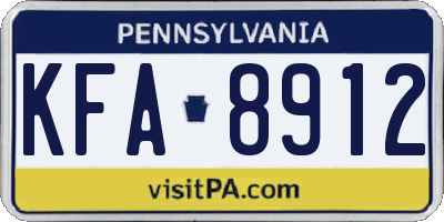 PA license plate KFA8912