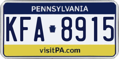 PA license plate KFA8915