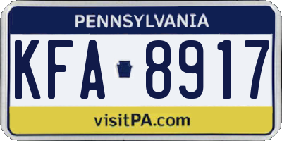 PA license plate KFA8917