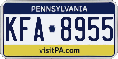 PA license plate KFA8955