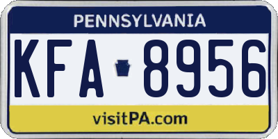 PA license plate KFA8956