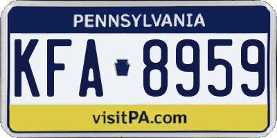 PA license plate KFA8959